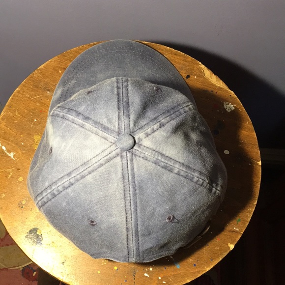 Skipper’s hat full 6 panel adjustable leather back strap boating cap faded blue - Picture 6 of 13